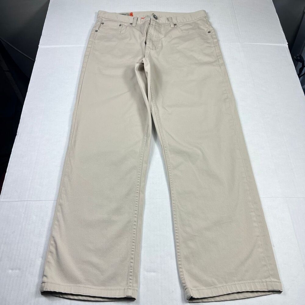 Faconnable Mens Model F40 Chino Pants Beige Tan Straight Leg Work Casual Size 34